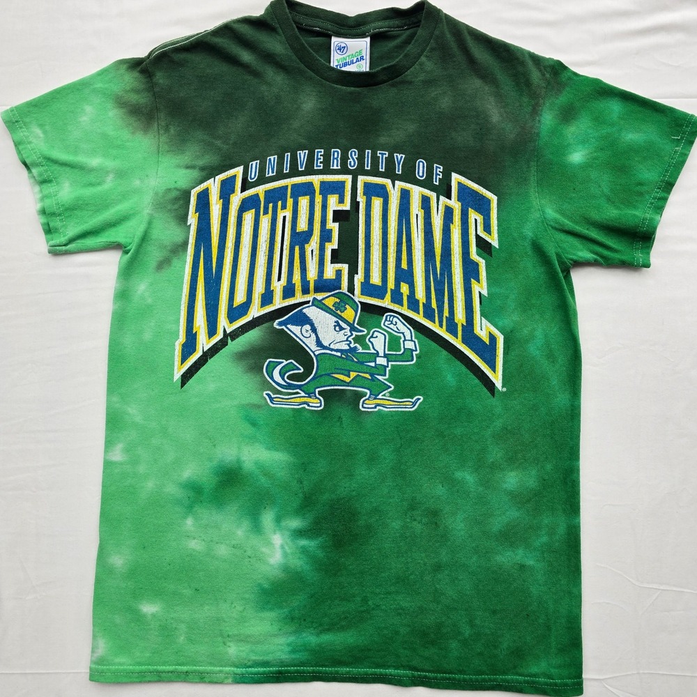 47 Brand Notre Dame Fighting Irish Tie Dye Graphic Tee Green Mens Small